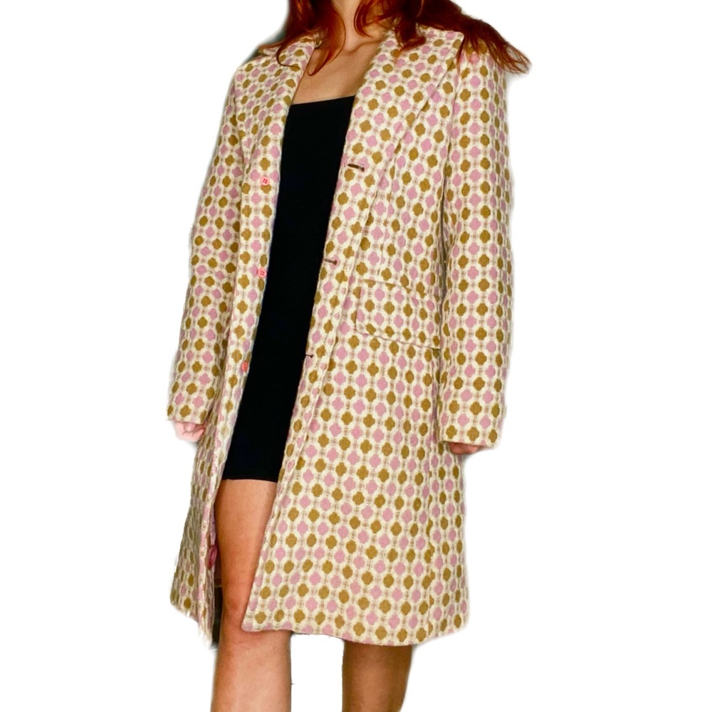 Pattern Wool Lined Coat - image 1